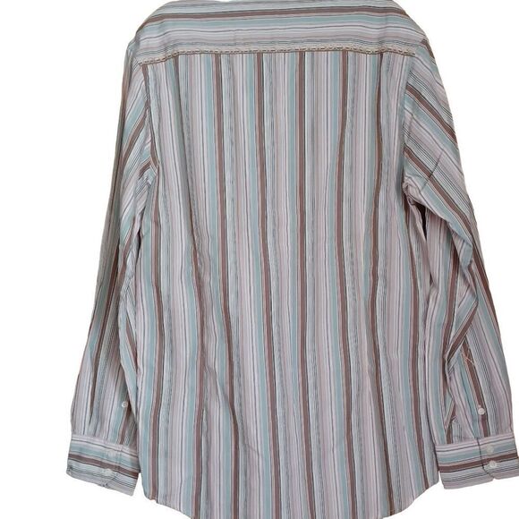 Marc Ecko Long Sleeve Multicolor Stripe Button down Shirt NWT size L - Picture 6 of 8